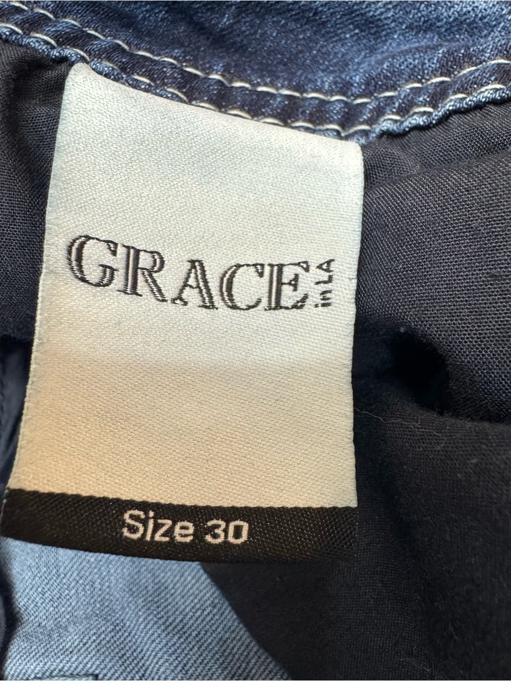 Grace in LA Women’s Dark Blue Jeans with Leopard Embroidery - Picture 6 of 6